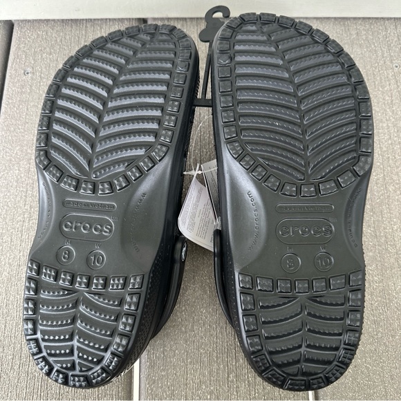 Crocs Unisex-Adult Classic Clogs Black 8 Men/10 Women US Slip On Convertible - Picture 8 of 9